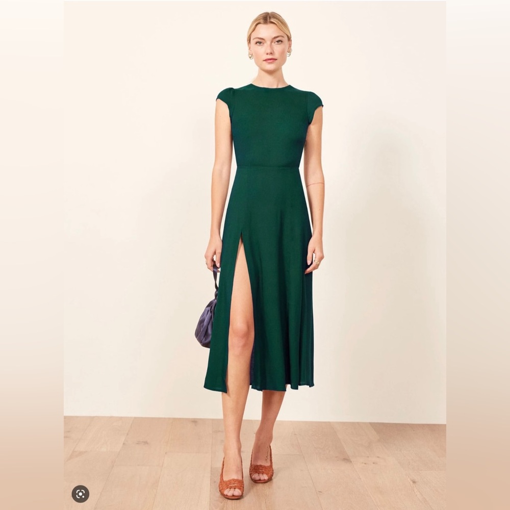 NWT! Reformation Green Midi Length Gavin Dress